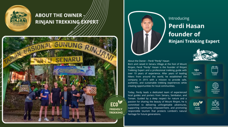 Perdy Hasan Founder of Rinjani Trekking Expert with professional Mount Rinjani trekking guides in Senaru Lombok